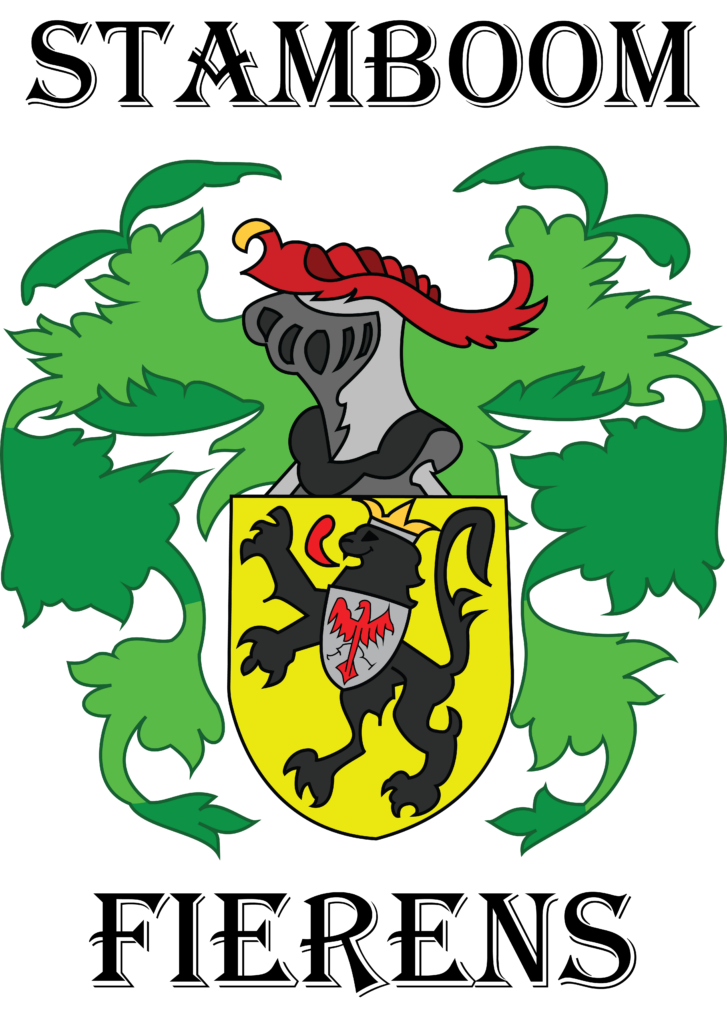 Illustratie van het wapenschild van de familie Fierens